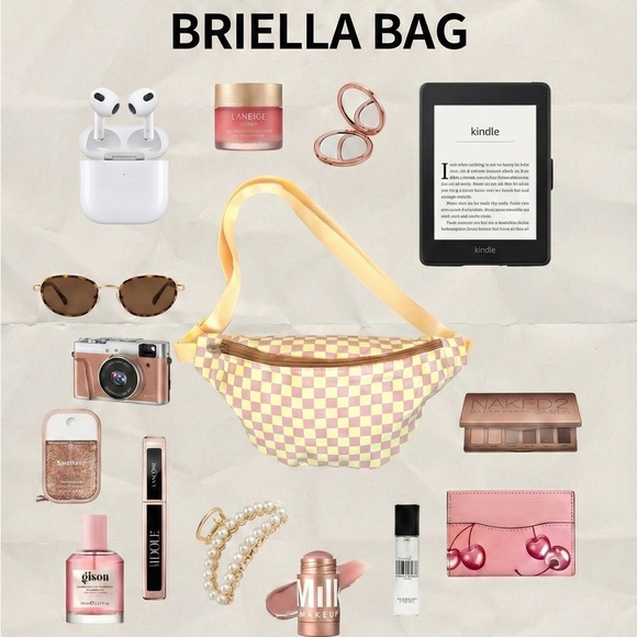 NWT Yellow Checkered Fanny Pack
Danish Pastel Aesthetic Bum Bag - Picture 5 of 8